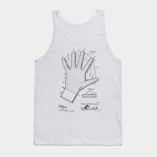 Swimming Glove Vintage Patent Hand Drawing Tank Top